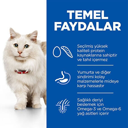 Hill's Science Plan Hypoallergenic Yumurtalı ve Böcekli Tahılsız Yetişkin Kedi Maması 7 Kg