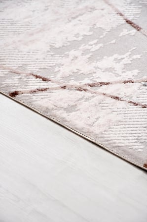 LUXORAMA Soyut Krem/Kahve Robot Süpürge Uyumlu Salon Halısı