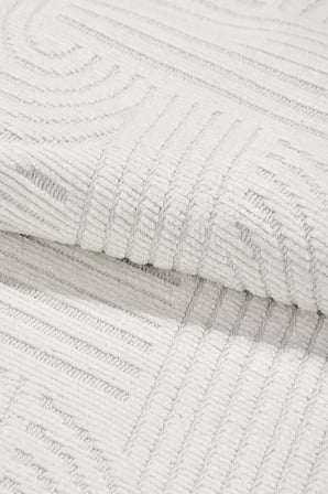 ZELVE Geometrik Beyaz Kaymaz Taban Yıkanabilir Salon Halısı
