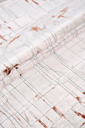VİAÇEL Geometrik Bej/Kahve Robot Süpürge Uyumlu Salon Halısı