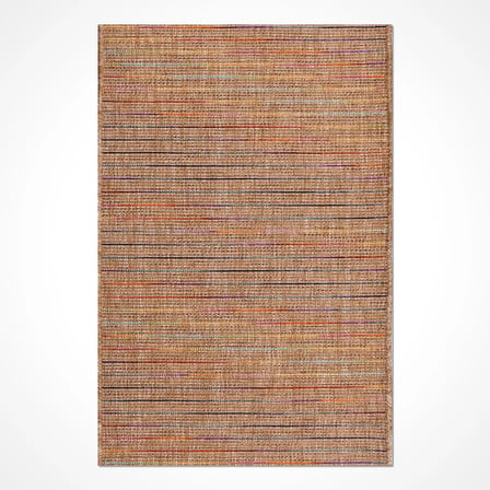 MAVERA Çizgili Kahve/mavi,mor,kırmızı Kaymaz Taban Robot Süpürge Uyumlu Salon Halısı
