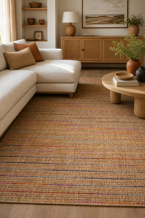Ruyan Alya Sisal Halı 80x100 cm Dikdörtgen Kaymaz Tabanlı Çok Renkli Modern Halı