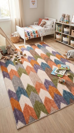 Ruyan Modern Halı Makina Halısı Abstract 150x350 cm Turuncu Polyester Yıkanabilir Kaymaz Taban