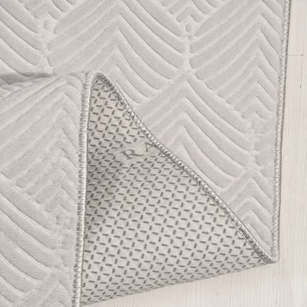 NOVAX Geometrik Gri Kaymaz Taban Yıkanabilir Salon Halısı