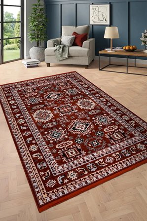 Vesta Anadolu Kilim Desenli Salon Oturma Odası Kaymaz Taban Robot Süpürge Uyumlu Kolay Temizlenebilir Halı