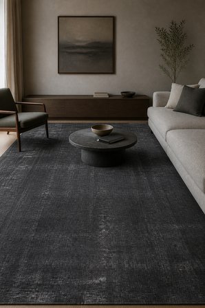 APEXA Belirtilmemiş Antrasit Kaymaz Taban Yıkanabilir Salon Halısı