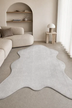 Ruyan Apexa Post Halı Gri 120x180 cm Modern Kaymaz Tabanlı Tüylü Polyester