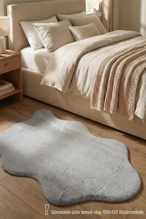 Ruyan Apexa Post Halı Gri 120x180 cm Modern Kaymaz Tabanlı Tüylü Polyester
