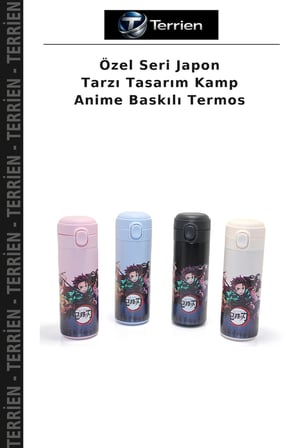 Özel Seri Japon Tarzı Tasarım Kamp Anime Baskılı Termos