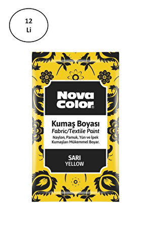 Nova Color 12 Gr Toz Kumaş Boyası Sarı Nc-900 12'li