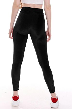 Yeni Sezon Kışlık Yüksek Bel Esnek Fransız Kadife Tayt