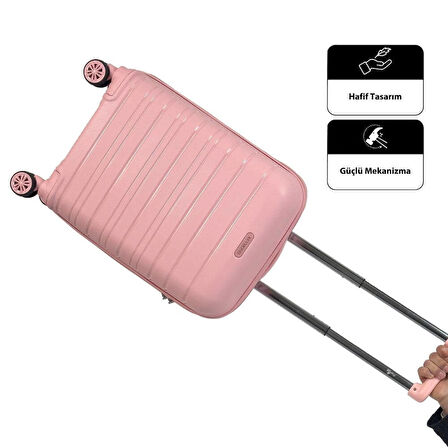 Karbon PP Horizon Serisi Kırılmaz Valiz, Kırmızı - 3'lü Set