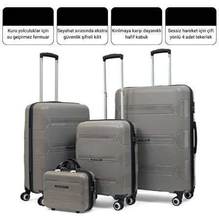 Lucas Polipropilen Kırılmaz Valiz, Kabin Boy&Büyük Boy