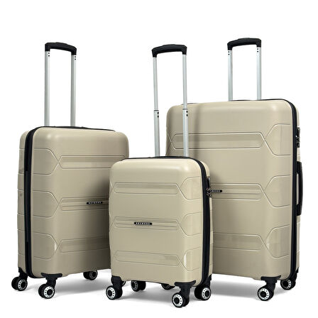 Lucas Polipropilen Kırılmaz Valiz, 3'lü Set