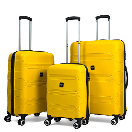 Lucas Polipropilen Kırılmaz Valiz, 3'lü Set