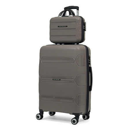 Lucas Polipropilen Kırılmaz Valiz Seti, Orta Boy&Makyaj