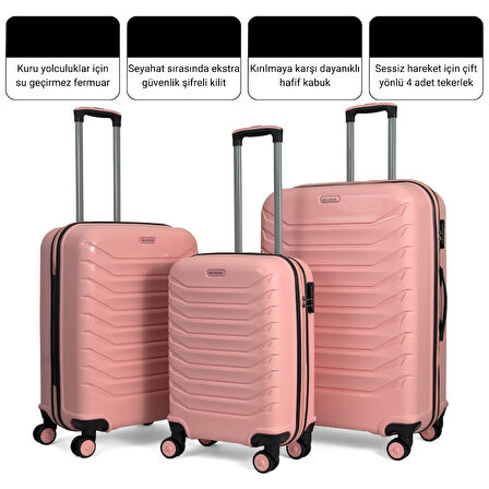 Lora PP (Polipropilen) Kırılmaz Valiz, Orta Boy