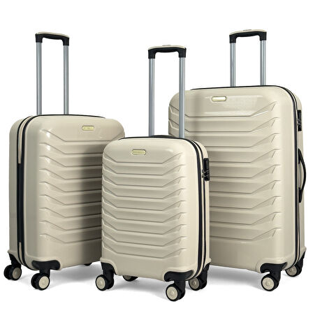 Lora PP (Polipropilen) Kırılmaz Valiz, 3'lü Set