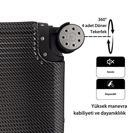 Venüs Aurora PC Valiz, Antrasit - Kabin Boy&Orta Boy