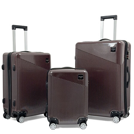 Venüs Aurora PC Valiz, Bordo - 3'lü Set