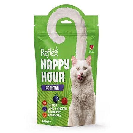 Reflex Happy Hour Cocktail  Somonlu Kuzu Etli ve Tavuk Etli Kedi Ödülü 60 Gr