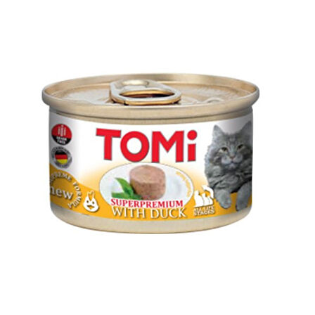 Tomi Kıyılmış Ördekli Tahılsız Yetişkin Konserve Kedi Maması 85 Gr