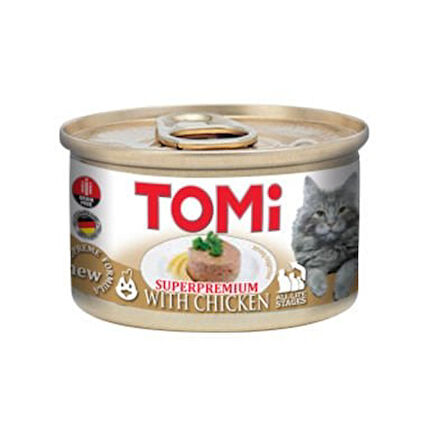 Tomi Kıyılmış Tavuklu Tahılsız Yetişkin Konserve Kedi Maması 85 Gr