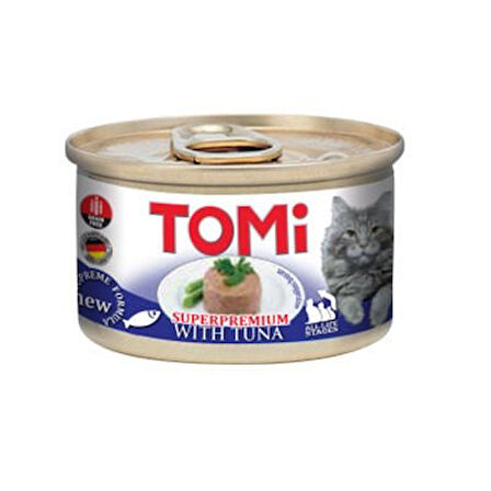 Tomi Kıyılmış Ton Balıklı Tahılsız Yetişkin Konserve Kedi Maması 85 Gr