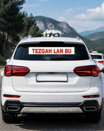 Tezgah Lan Bu  Araba Arkası konvoy Yazısı – 100 × 15 cm