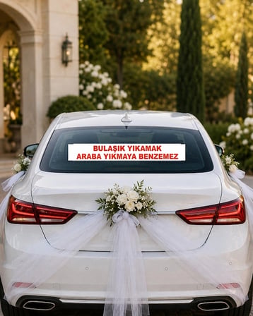 Bulaşık Yıkamak Araba Yıkamaya Benzeme  Araba Arkası konvoy Yazısı – 100 × 15 cm