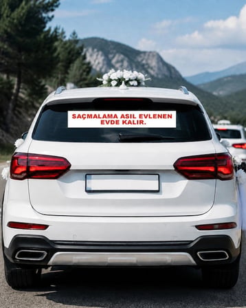 Saçmalama Asıl Evlenen  Araba Arkası konvoy Yazısı – 100 × 15 cm
