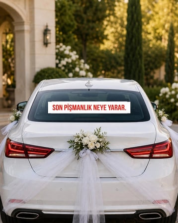 Son Pişmanlık Neye Yarar  Araba Arkası konvoy Yazısı – 100 × 15 cm