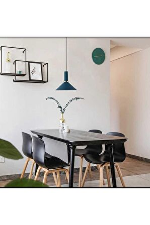 RYS Retro Metal Dekoratif Metal Gece Mavisi Tekli Sarkıt Avize Çap 30 Cm