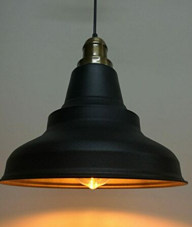 Retro Metal Sarkıt Avize Rustik Tekli Sarkıt Siyah Eskitme  Cafe Mutfak Aydınlatma