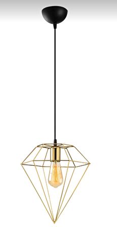 Modern Gold Rustik Retro Metal Prizma Dekoratif Tekli Sarkıt Avize