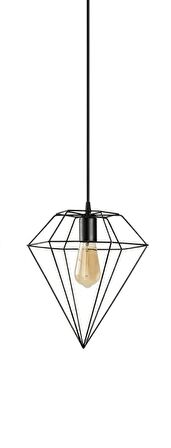 Modern Siyah Rustik Retro Metal Prizma Dekoratif Tekli Sarkıt Avize