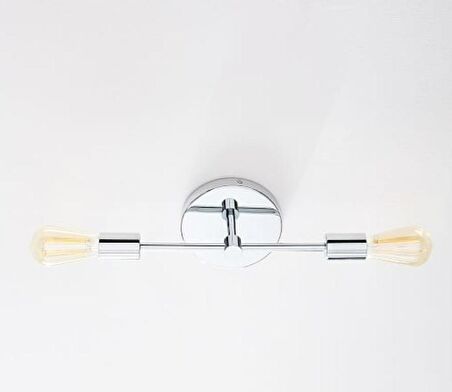 Retro Modern Krom  2 Li Tavan Plofyoner Rustik Avize