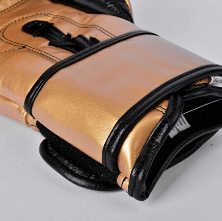 Cleto Reyes Gold Leather Strap & Attached Thumb and Hook & Loop Closure Boks Eldiveni