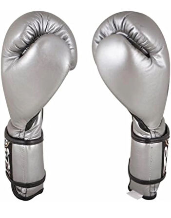 Cleto Reyes Silver Leather Strap & Attached Thumb And Hook & Loop Closure Boks Eldiveni