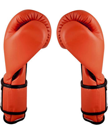 Cleto Reyes Orange Leather Strap & Attached Thumb And Hook & Loop Closure Boks Eldiveni