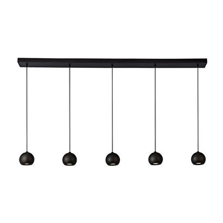 Rsylight Masa Üstü 5 Li Led Avize Siyah Led Spot Bar Ve Tezgah Üstü Led Avize Panasonıc Günışığı Ampullü