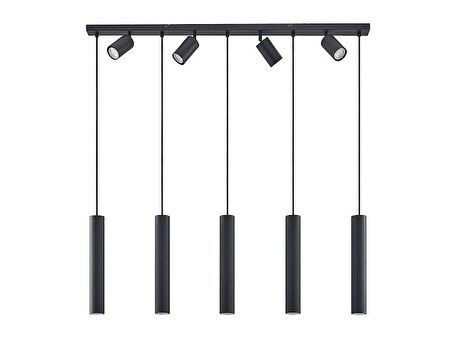 Rsylight Masa Üstü 9 Lu Led Avize Siyah Led Spot Bar Ve Tezgah Üstü Led Avize Panasonıc Günışığı Ampullü