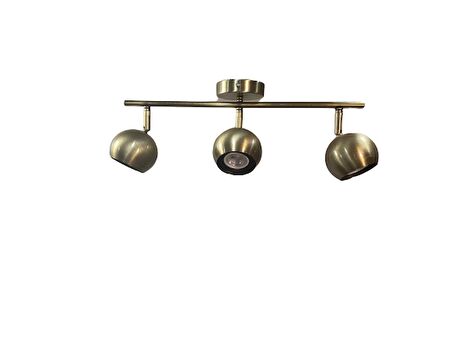 Rsylight Metal Modern 3 LÜ Eskitme Kaplama 180 Derece Mafsallı Led Spot Avize Günışığı Ampullü