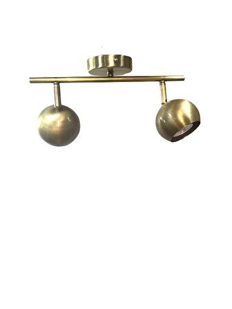 Rsylight Metal Modern 2 Li Eskitme Kaplama 180 Derece Mafsallı Led Spot Avize Beyaz Ampullü