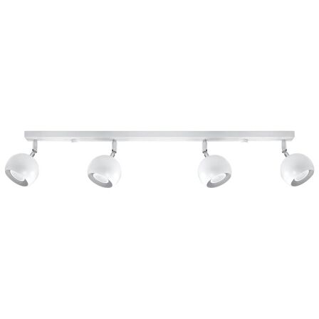 Rsylight Retro Beyaz 180 Derece Hareketli Modern Spor 4 Lü Led Spot Avize Günışığı Ampullü