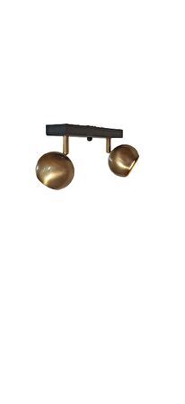 Rsylight Metal Modern 2 Lİ Eskitme Kaplama Siyah Led Spot 180 Derece Hareketli Avize Günışığı Ampullü