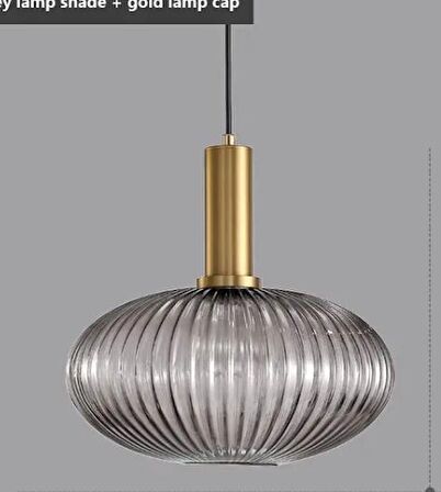 Rsylight Rustik Dekoratif Metal Modern Füme Opal Camlı Tekli  Avize 