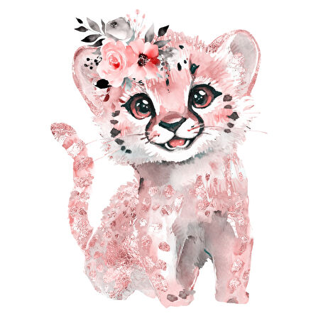 Pembe Leopar Duvar Stickerı