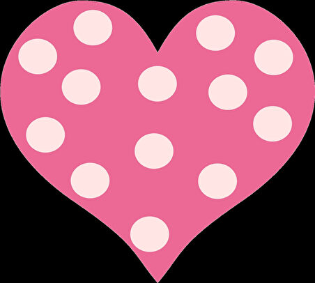 Puantiyeli Pembe Kalp Duvar Stickerı