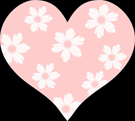 Beyaz Çiçekli Kalp Duvar Stickerı